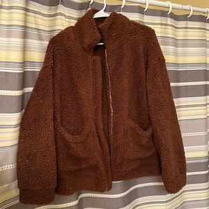 Brown fuzzy fleece